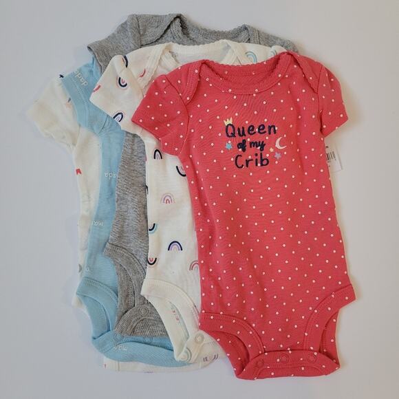 Carter's Baby Girl 5 Pack Princess Original Bodysuits Size 6 Months NWT - Picture 2 of 10